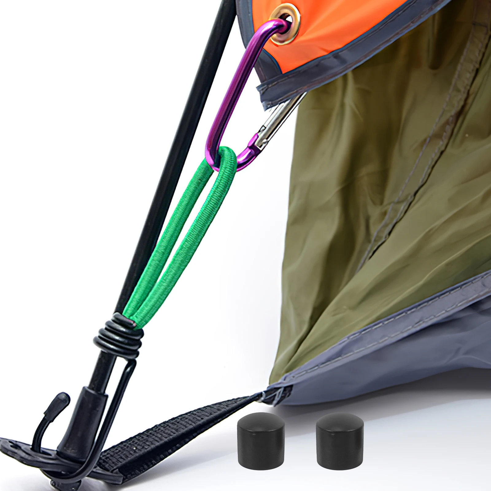 

50pcs 16 Mm Tent Pole Caps Plastic Foot Sleeves For Hiking Sticks Tarp Poles Canopy Pyramid Camping Gear Protection Black