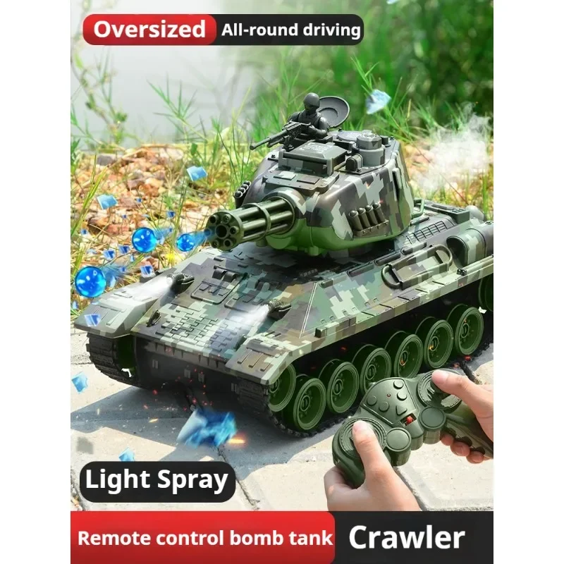 new 35cm tracked rc tank model,2.4G remote control car,fierce battle cool light fart spray launch water bombs,rc cars for adults