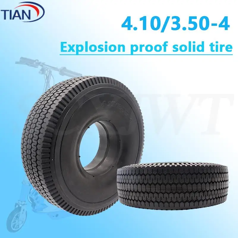 

4.10/3.50-4 Solid Tire Explosion-proof Tyre 10 Inch Outer Fit Warehouse Car Electric Scooter