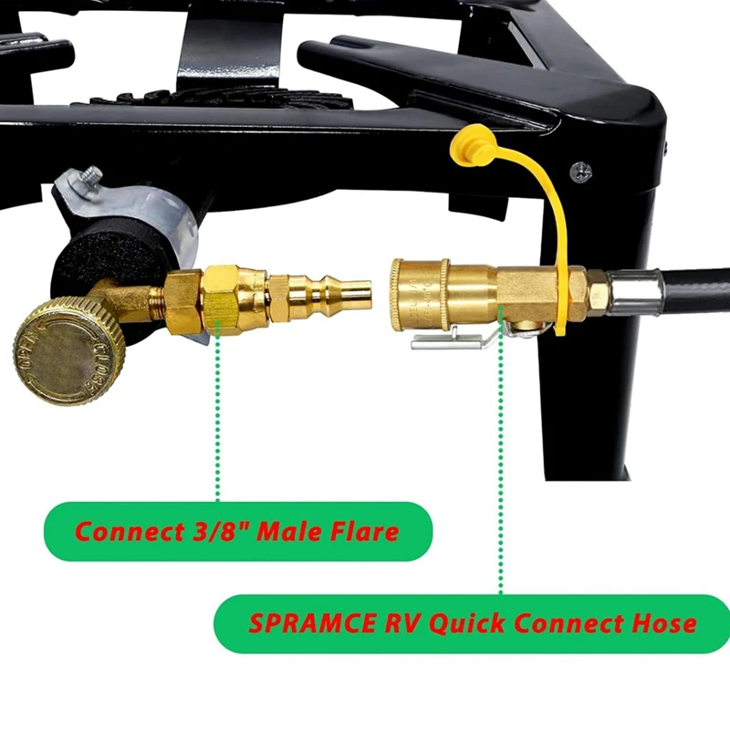 12 Ft Quick Connect Propane Hose For Rv To Grill, With 1/4 Inch Quick Key Connect Plug X 3/8 Inch Female Flare