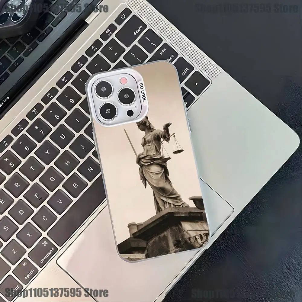 Law Judge Justice Lawyer Phone Case For iPhone 17,16,15,14,13,12,11,Pro,XS,Max,Plus,Mini,SE4,E White Matte Shockproof Cover