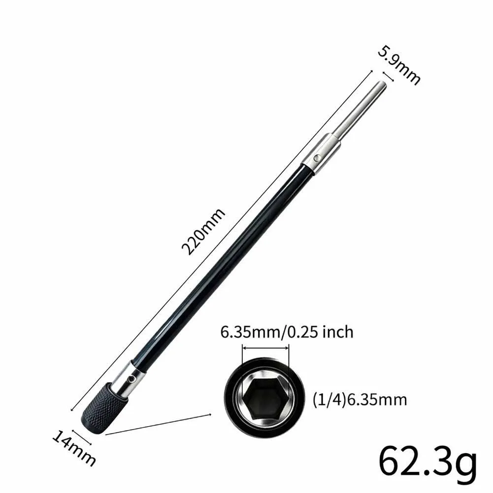 220mm 1/4 Inch Hex Magnetic Bit Extension Rod Self Locking Release Adapter For Electric Drill Driver Screwdriver Metal Connector