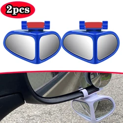 2Pcs 360 Degree Rotatable 2 Side Car Blind Spot Convex Mirror Automibile Exterior Rear View Parking Mirror Safety Accessories