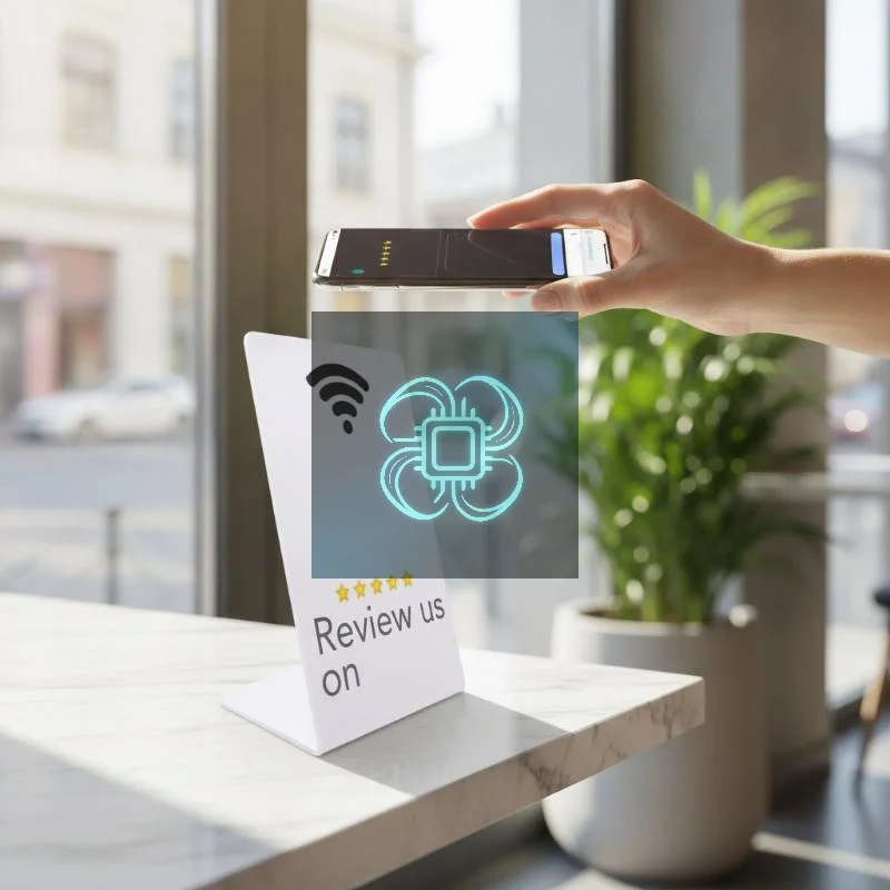 NFC Review Stand Blank NFC215 Chip 504Bytes 13.56MHz Support Custom Social Media QR Code for Retail Shops