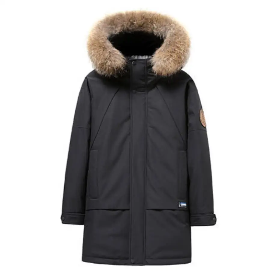 -30 degrees Big Fur Collar White Duck Down Jacket Men Thick Winter 2022 NEW Male Warm Parka Windproof Top Quality Big Pockets