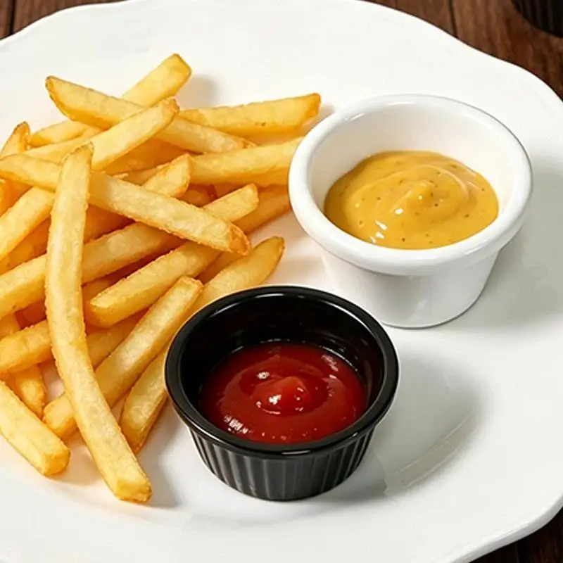 Sauce Bowl Round Glossy Melamine Black Mini Dipping Cup American Tableware For Cafe For The Kitchen