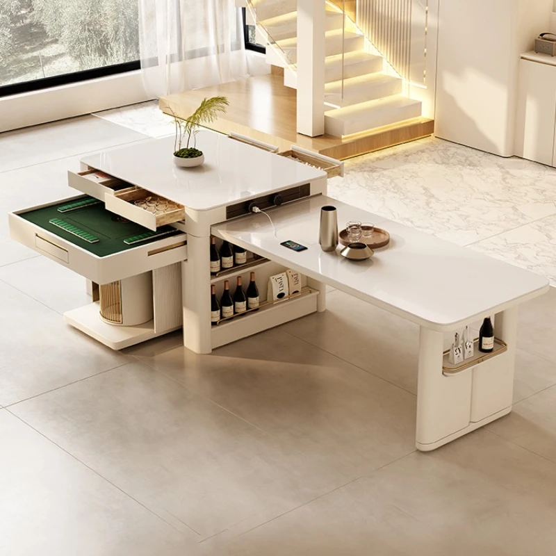 

Multifunctional mahjong table machine Small apartment rock slab electric automatic cream wind