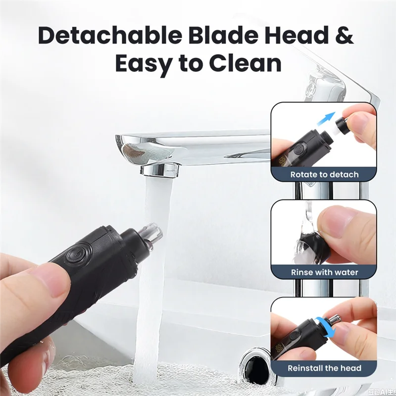 BAAO-للرجال والنساء الكهربائية الأنف الشعر المتقلب صغير تنفيذ ماكينة حلاقة المقص الأذن الرقبة أداة قص الحواجب ماكينة حلاقة رجل نظيف Trimme