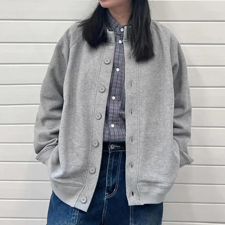 

Вафельный вязаный свитшот без шапки, женская зимняя одежда для женщин, тяжелый вес в стиле гранж, оверсайз, винтажная вышивка, уникальные девушки