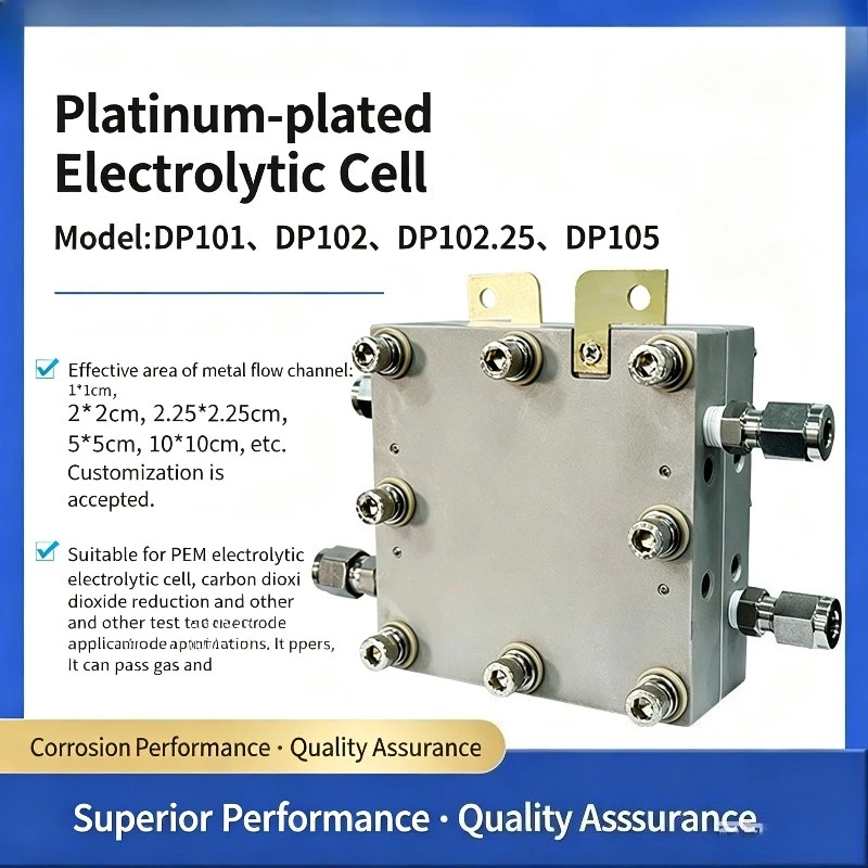 DP102 DP105 PEM Water Electrolyzer Platinum Coated Electrolytic Cell 2‑2cm² 5‑5cm² Variable Area ForLaboratoryHydrogenExperiment