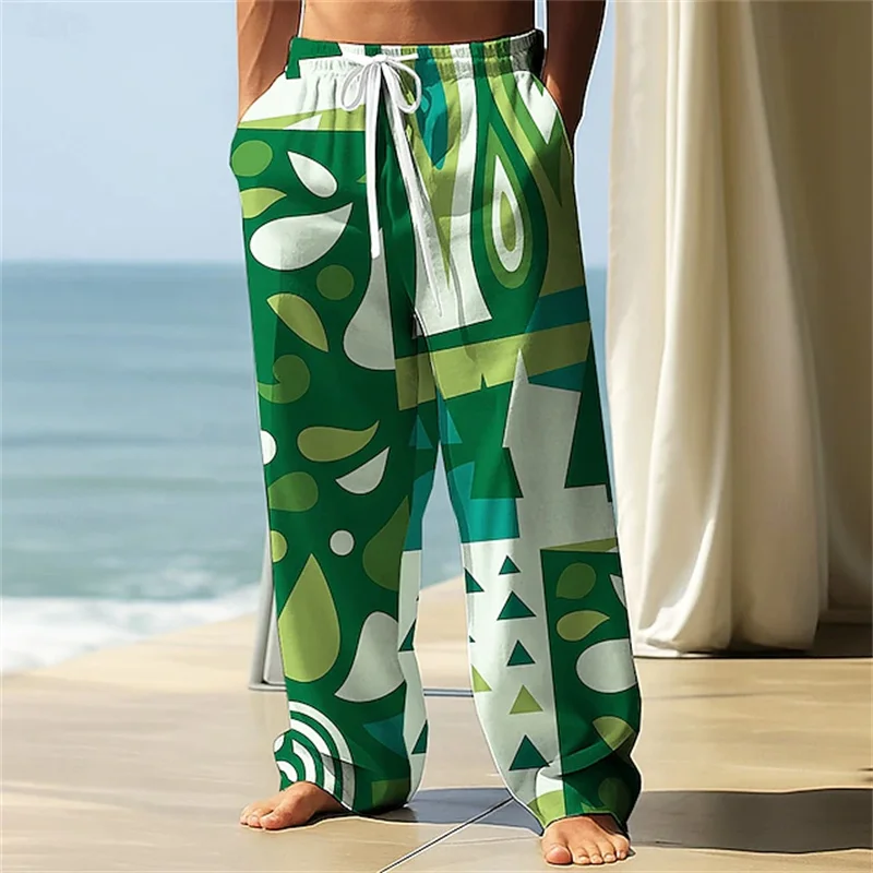 

Men's Comfortable Casual Pants 3D Printed Relaxed Fit Wide Leg Pants Casual Outdoor Beach Vacation Breathable Shorts