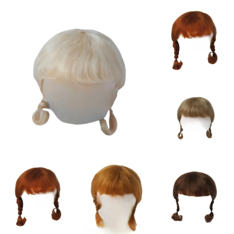

Jusuns Mohair wigs JD143 6-7" 7-8" 8-9" 9-10" 10-11" Short Anna Twins Mini Braids Pony BJD hair 12" 18"AG Doll Accessories