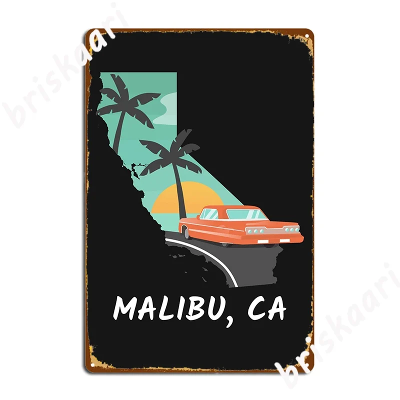 Malibu Ca Poster Metal Plaque Plaques Wall Cave Pub Garage Classic Tin Sign Poster