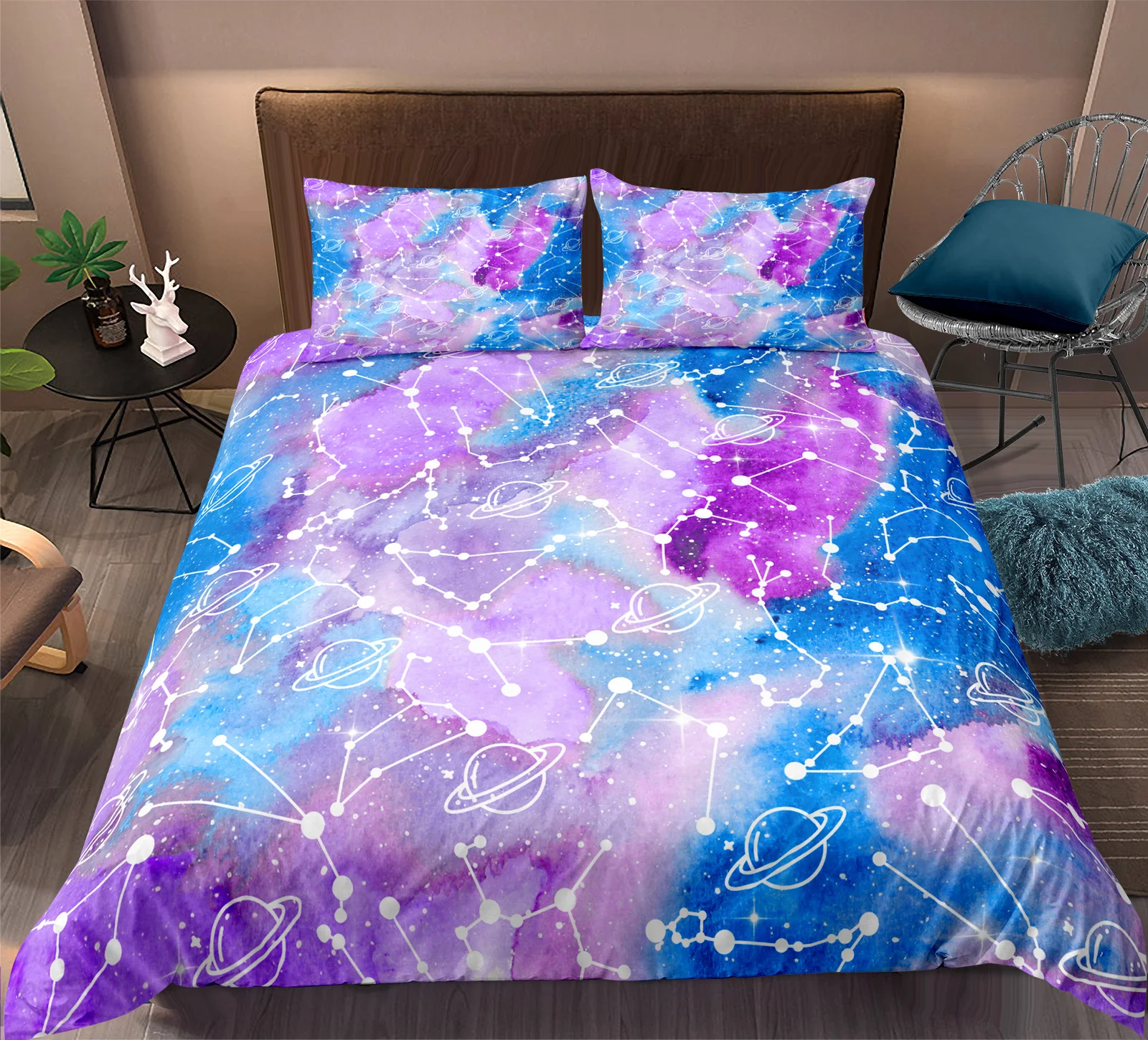 女の子用寝具セット-布団カバー-キッズツイン寝具セット-女の子用-スペース寝具セット-個別枕カバー、掛け布団カバーまたはセット