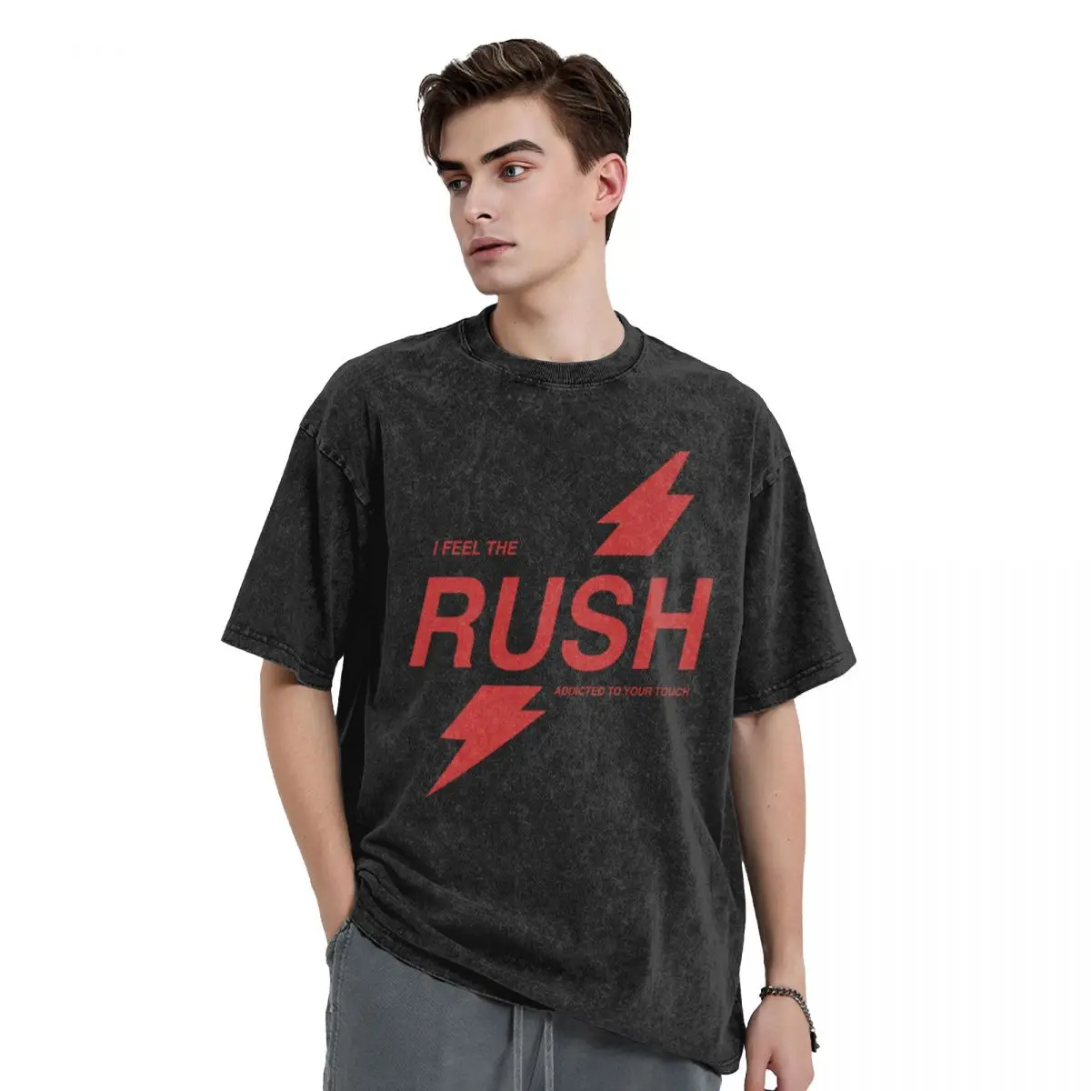 I Feel The Rush T-Shirt sports fans vintage anime shirt Men's cotton t-shirt