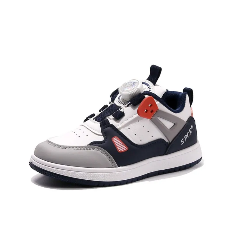 

2025 Autumn New 3-Color Children's Sports Shoes Boys' Casual Board Shoes Girls' Leather Face Lightweight Student Running Shoes
