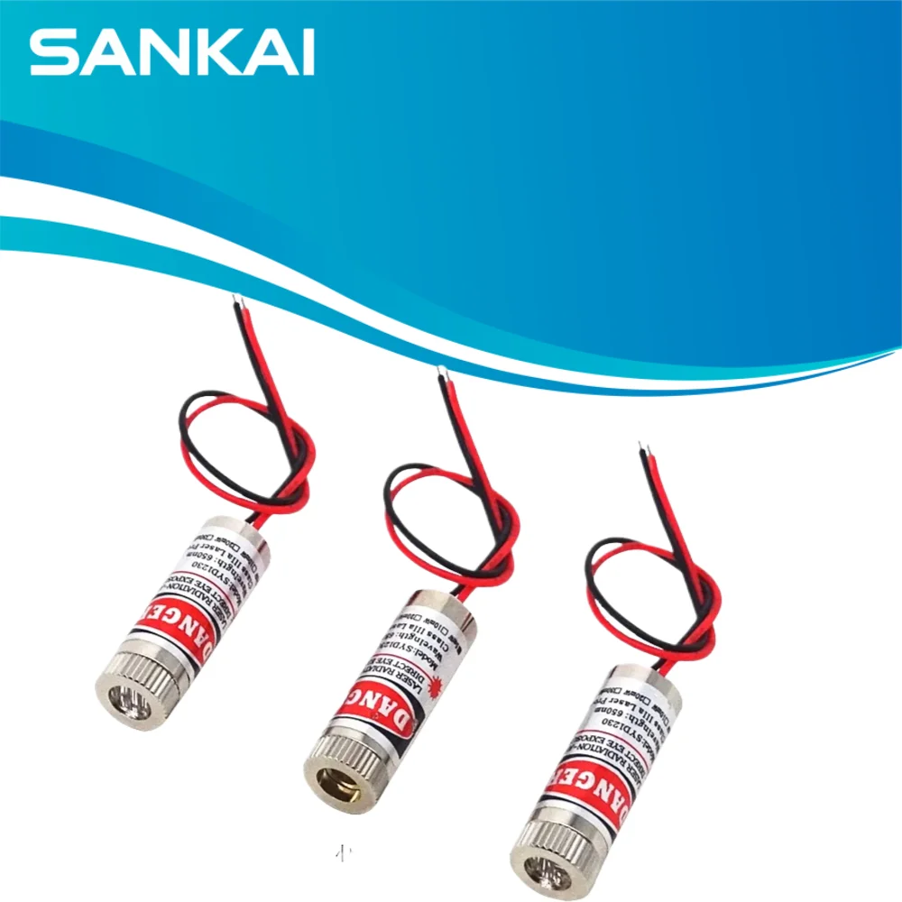 Industrial Red Laser Head 5mW 650nm, Adjustable Focus Dot/Line/Cross, Glass Lens for Alignment