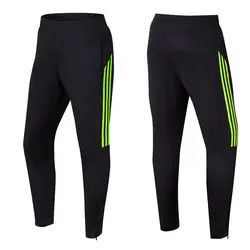 Heren Winter Training Zwarte Broek Met 3 Lijnen Snelle Droge Skinny Broek Volwassen Voetbal Training Lange Broek Met Been Split Ritsen