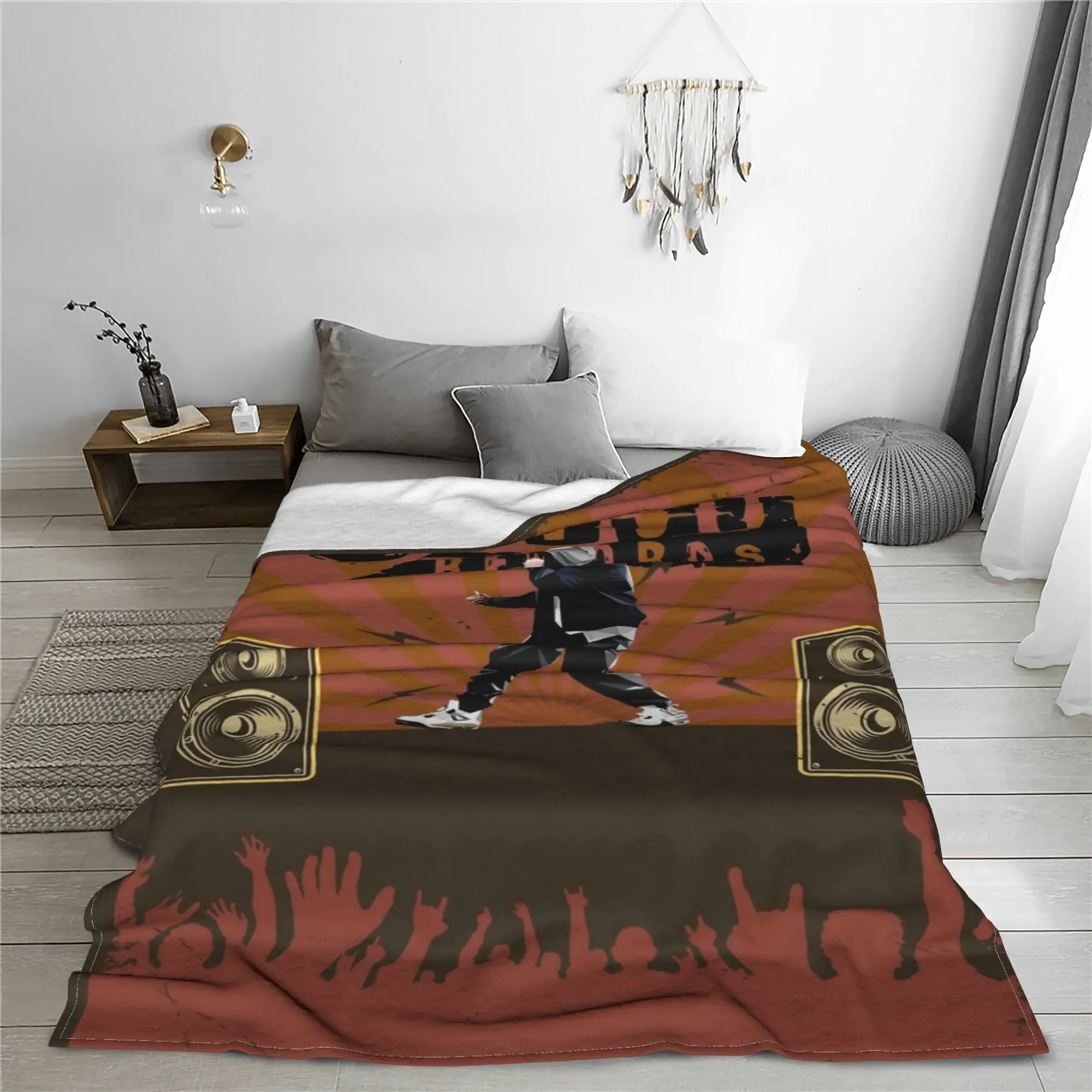 Shady Rap Music Eminem Blankets Fleece Pop Singer Warm Throw Blanket for Airplane Travel Bedroom Quilt