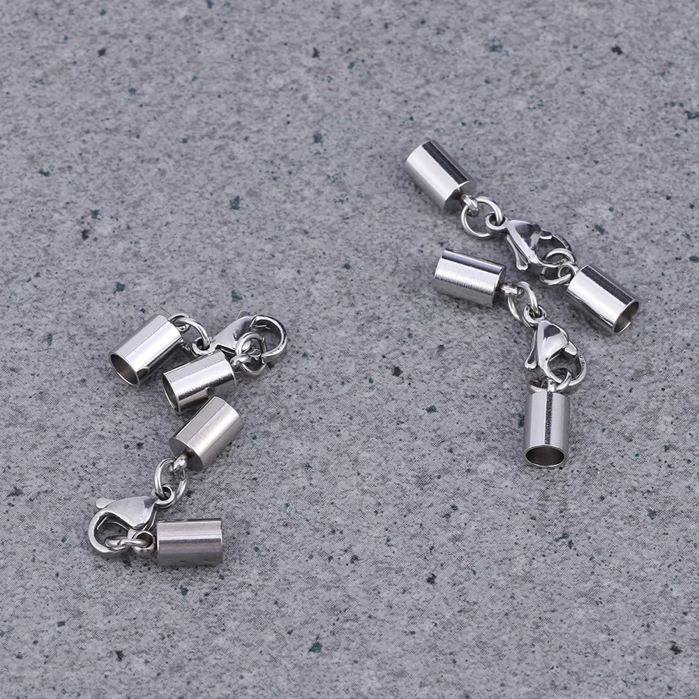 10 قطعة مجوهرات من صلب لا يصدأ سلسلة السحابة قوي مشبك قفل موصل ل قلادة سوار 3 مللي متر ثقب الفضة اليدوية