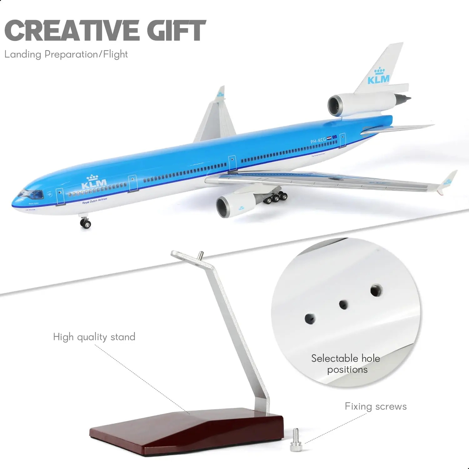 1/130 Scale KLM MD-11 Airplane Model with Stand for MD11 Resin Simulation of static model for Adult Aviation Souvenir Gift view 6