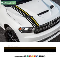Edition Hemi Orange Package Carbon Fiber Vinyl Hood Bonnet Stripes Sticker For Dodge Durango SRT 2020 2021 2022 2024 Accessories
