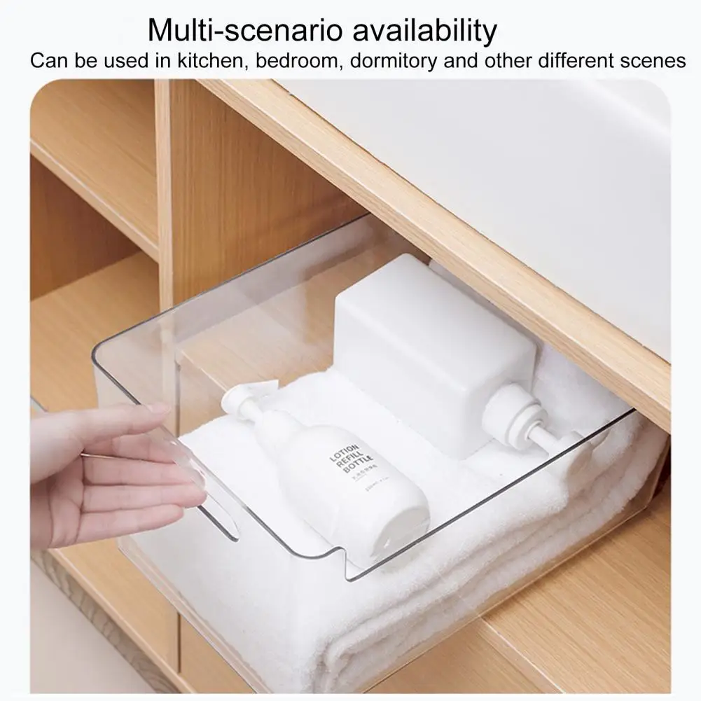 

Self-adhesive Sliding Rail Drawer Storage Box Sliding Rail Organizer for Dresser Wardrobe Kitchen Cabinet Self-adhesive for Easy