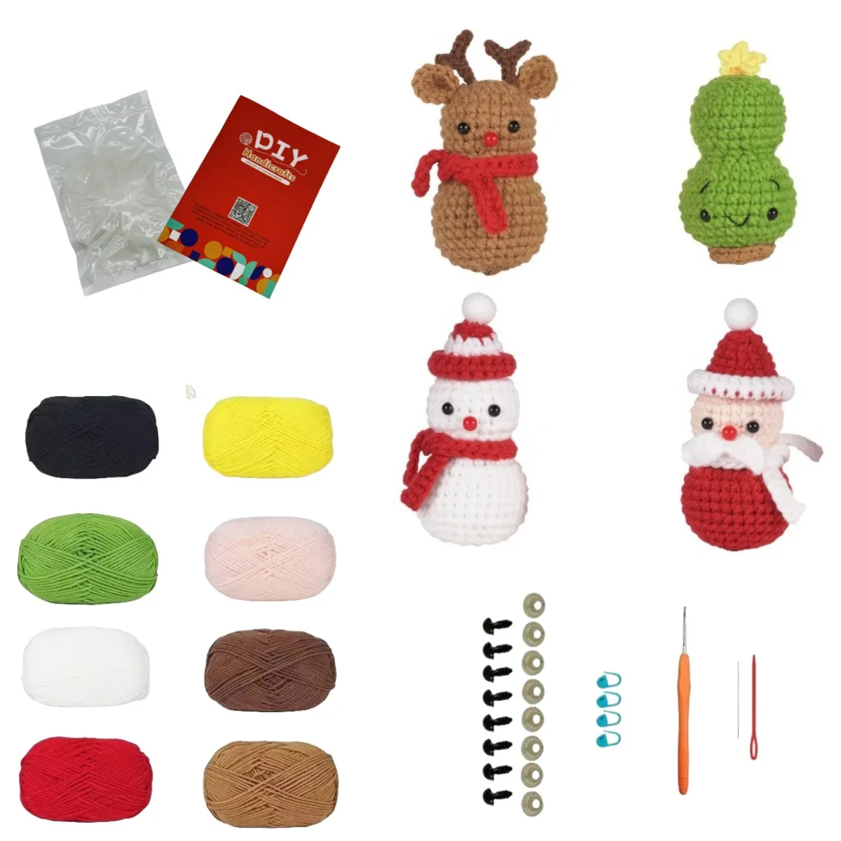 حار بيع عيد الميلاد شعبية اليدوية الحرفية الكروشيه مجموعة Diy بها بنفسك الكروشيه كيت الكروشيه عيد الميلاد كيت للمبتدئين Sdult عبر غرزة