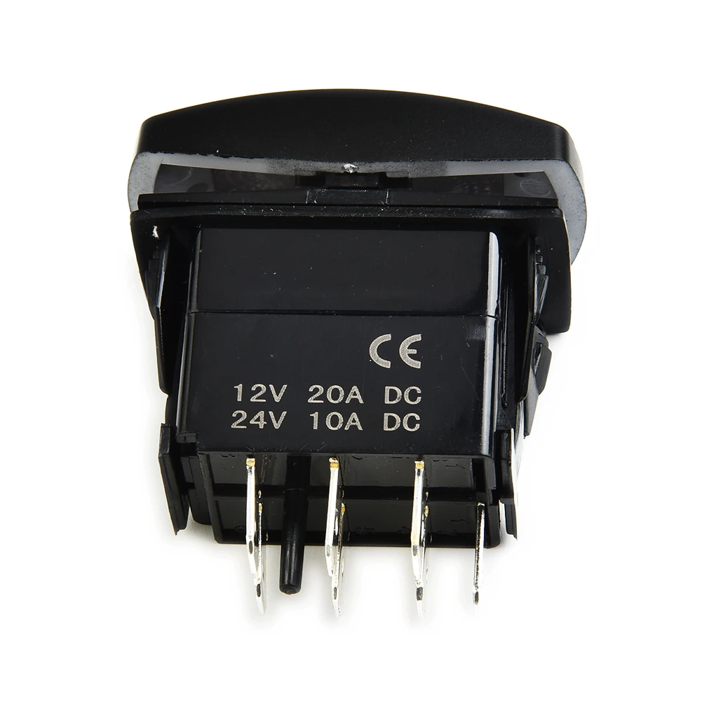 7Pin 20Amp 12V Blue LED Lights Winch In Winch Out (ON)-OFF-(ON) Rocker Switch Momentary LED Switch Momentary Toggle Rocker