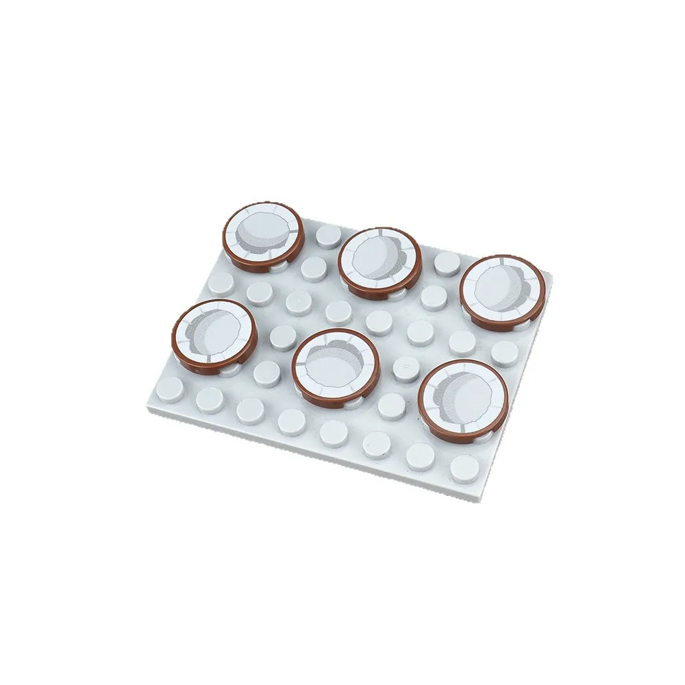 MOC 10 قطعة مطبوعة 14769pb 2X2 نصف مفتوح نمط مياه جوز الهند بنة 14769 شجرة نحت زهرة لعبة الأولاد يوم خاص اللعب #5