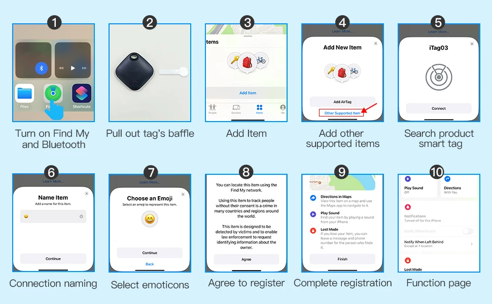 Intelligenter Tag-Tracker Airtag für Apple Find My App, Bluetooth-Tracker, Anti-Verlust-Gegenstandsortungsgerät für Taschen, Schlüssel, Gepäck, Koffer, Schlüsselfinder – Detail 13