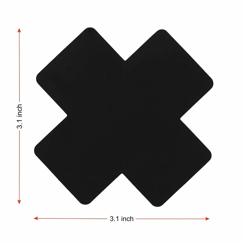 20pcs Black Women Cross Shape Self-Adhesive Disposable Satin Nipple Cover Breast Pasties Stickers for strapless Clothes
