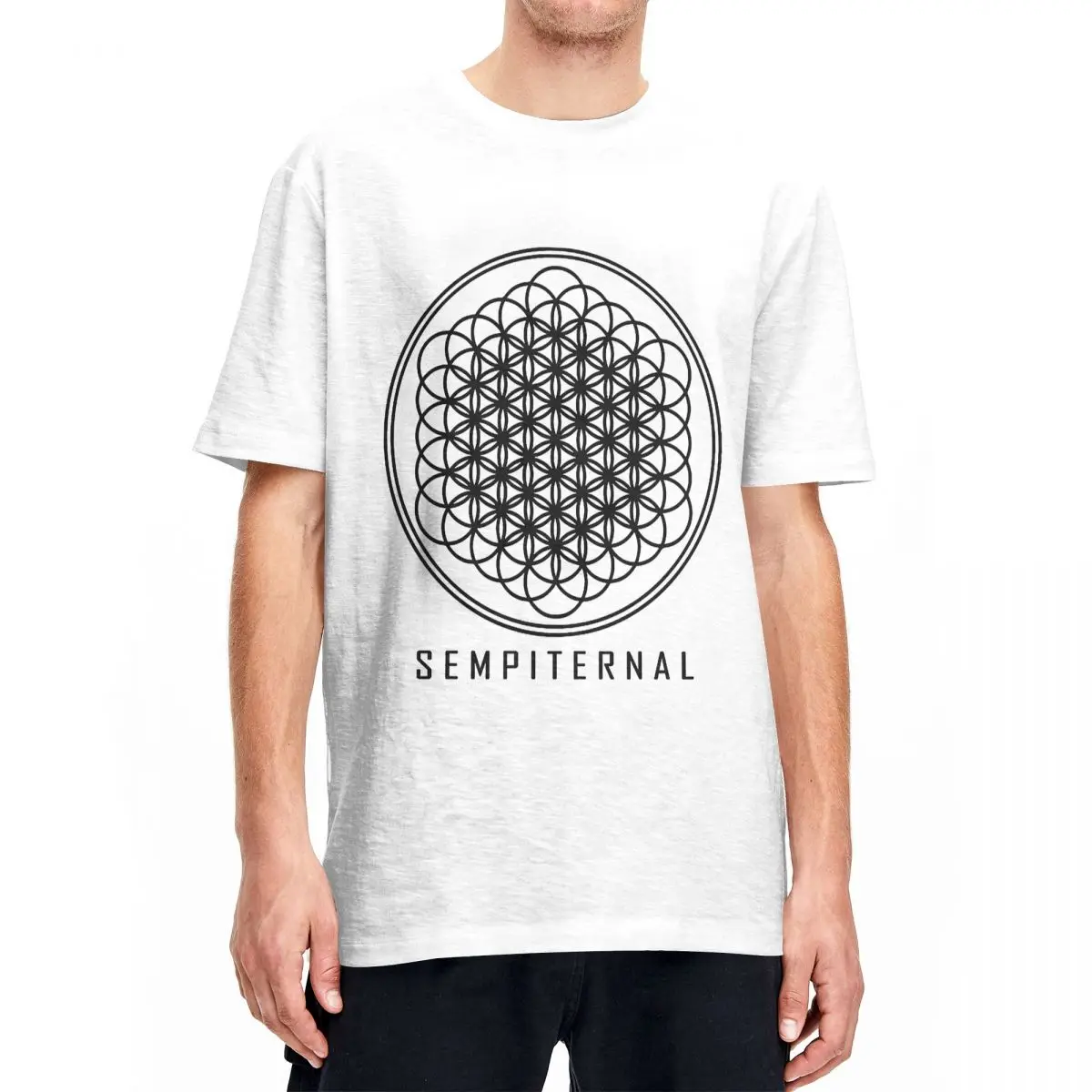 Funny Bring Me The Horizons Black Sempiterrnal Logos T-Shirt For Men Women Cotton Short Sleeve Crewneck Summer Clothing