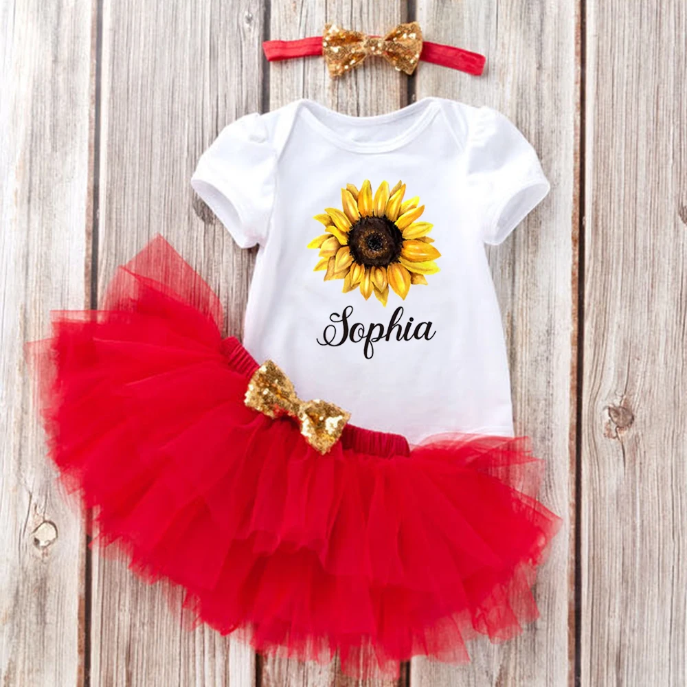 1st Birthday Gift New Born Baby Items Custom Name One Piece Baby Clothes Three Piece Set Clothes Baby Clothing Sets