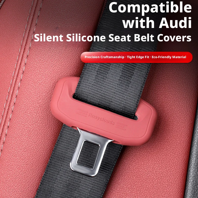 Silicone Seat Belt Protective Cover All Models Fit For Audi A3 A4 A6 A7 Q5 Q7 Auto Interior Decor Accessories