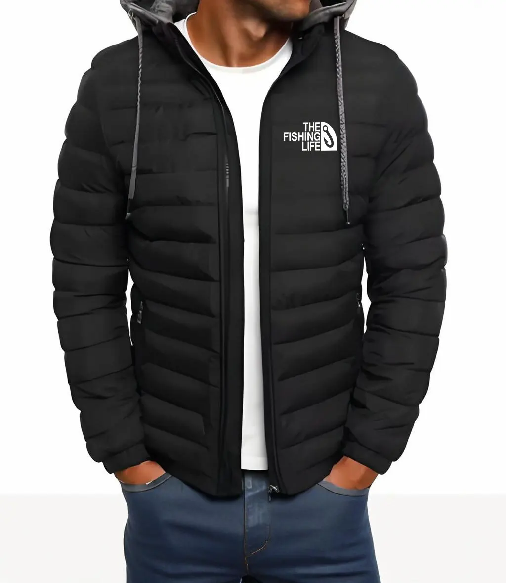 2025 Otoño e Invierno ropa suelta para hombres ropa deportiva casual al aire libre estilo streetwear de moda chaqueta cálida con capucha y cremallera