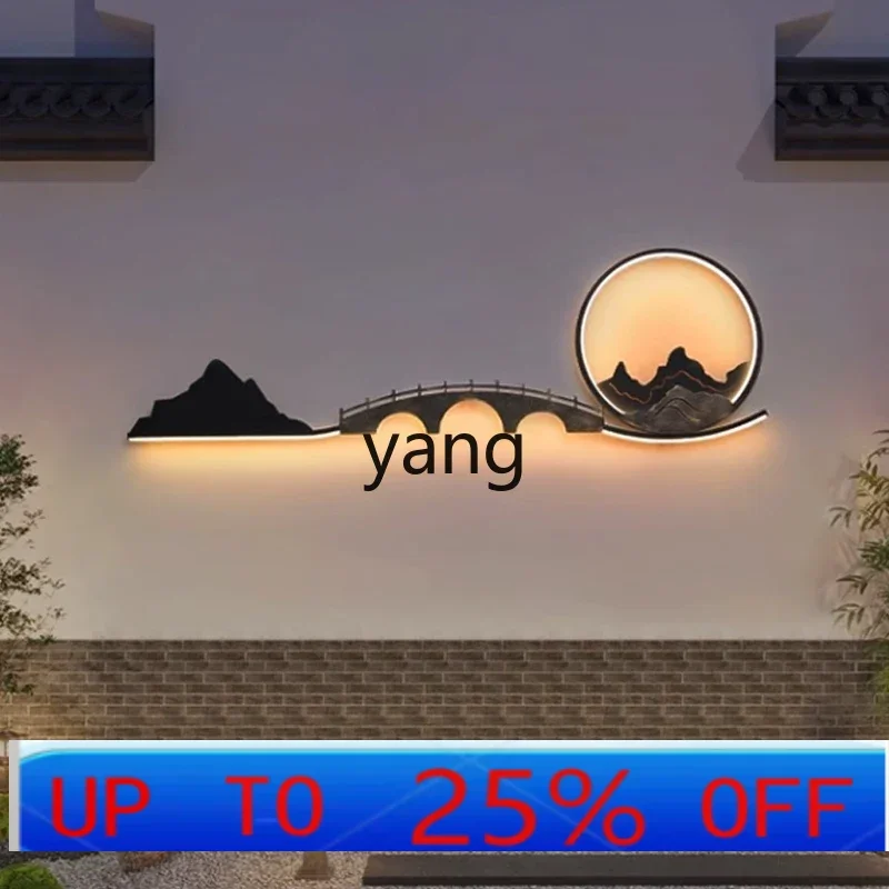 LMM outdoor solar garden ornament outdoor new Chinese waterproof yard shadow wall wall decoration
