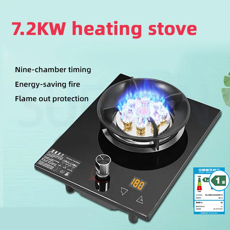 Household Gas Stove Hob Gas Burner Built-in Gas Cooker Desktop Gas Cooktop Timed Liquefied Gas Stove Cooktop estufa de gas