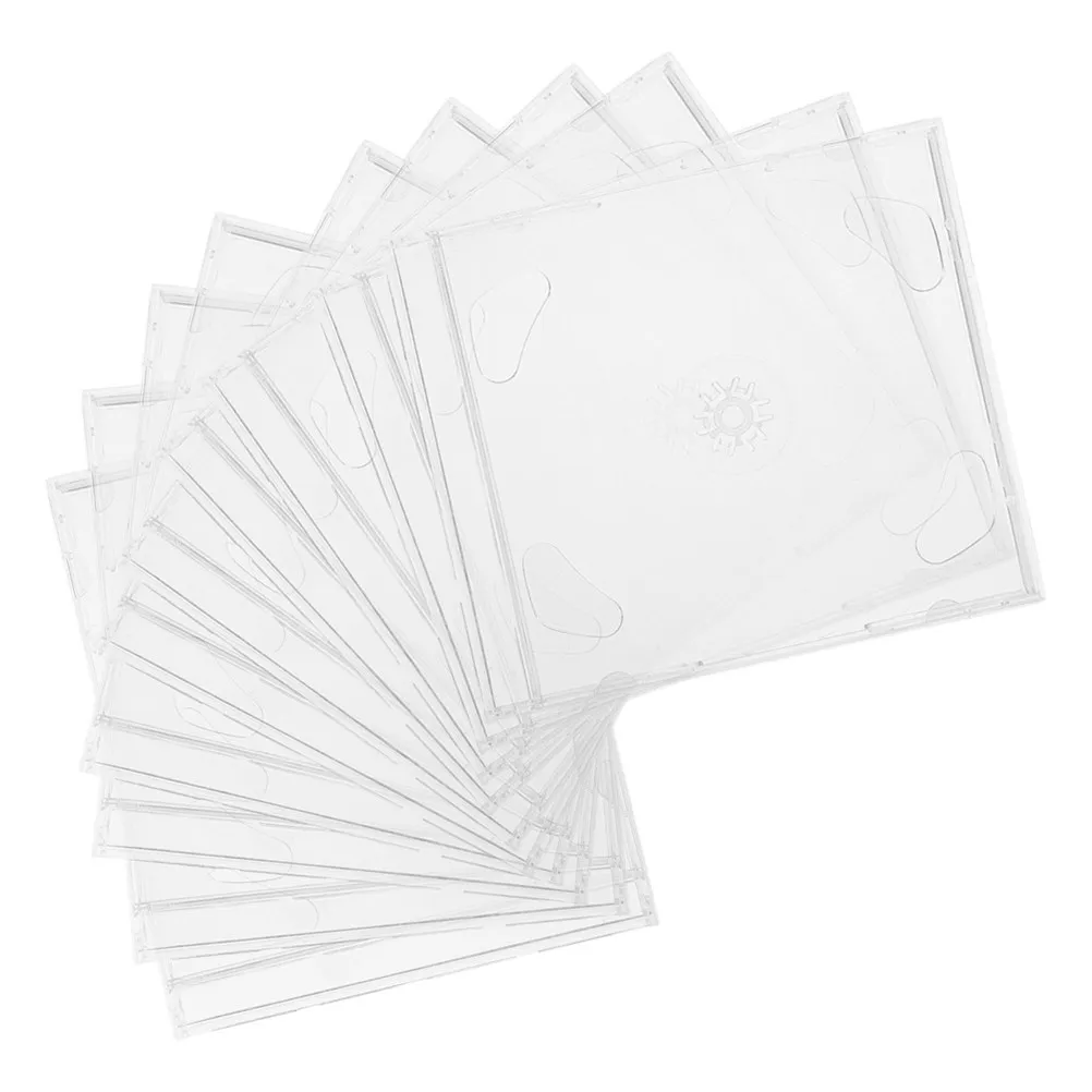 

10 шт. коробок для хранения CD, защитные контейнеры для CD, футляры для дисков, держатели для DVD, набор коробок для хранения дисков для дома и офиса