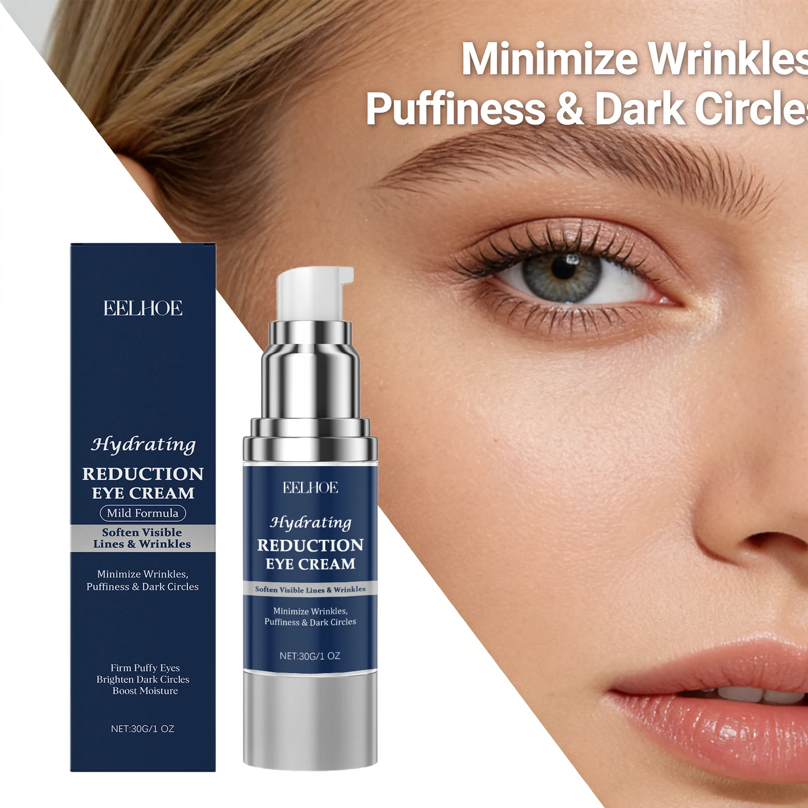 Hyaluronic Acid Eye Cream Stick Firming Skin Fade Eye Fine Lines Anti-Puffiness Lighten Dark Circle Moisturizing Eye Skin Care