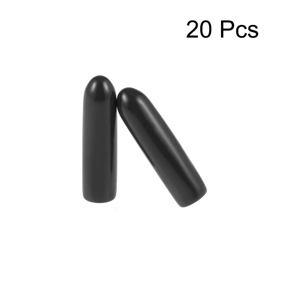20Pcs Black Rubber End Caps 2-36mm ID Vinyl Round Tube Bolt Cap Cover Thread Protectors image 2