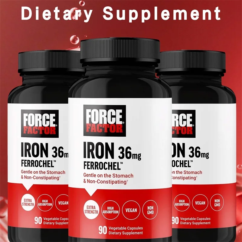 Iron Capsules - Helps Boost Energy, Improve Focus, Enhance Immune Function, Antioxidant