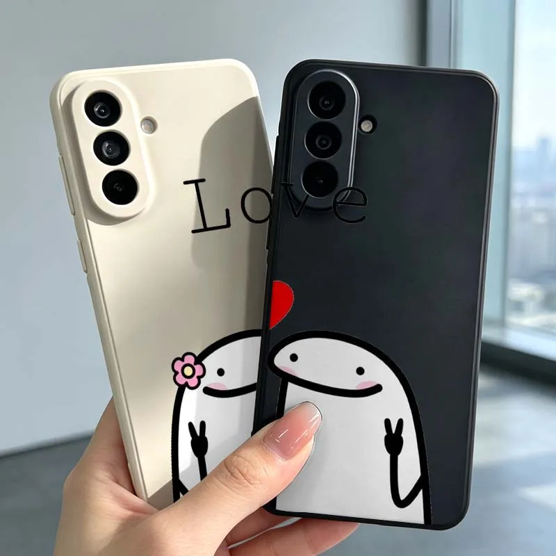 Cartoon Peace Sign Heart Cover For Samsung Galaxy A73 A72 A71 A70 A60 A56 A55 A54 A53 A52 A52S A51 A50 A42 A41 Phone case