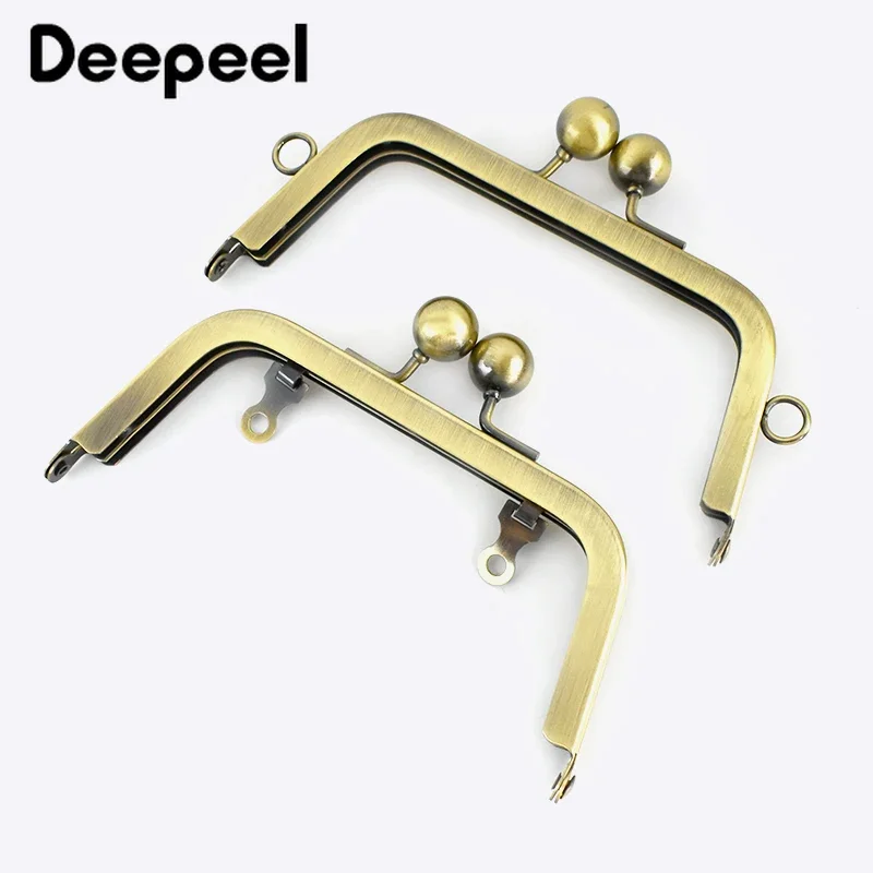 1-5Pcs 14cm Square Metal Frame for Bags Clasp Handbag Handle Purse Frames Metalic Kiss DIY Bag Handles Sew Hardware Accessories