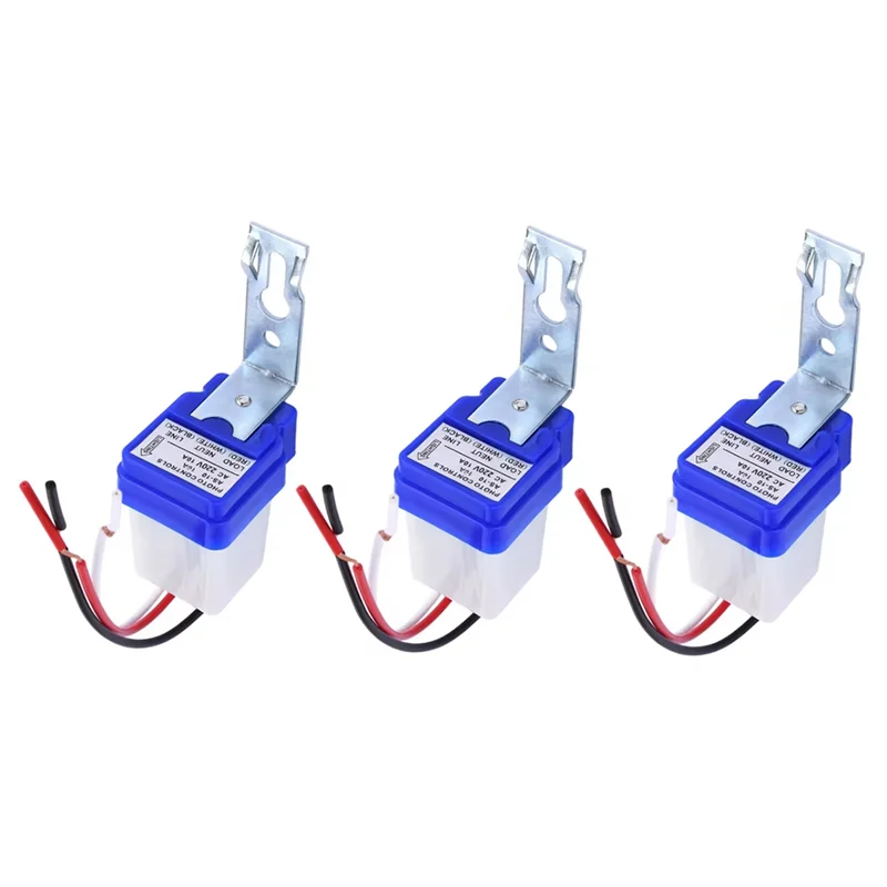 

ABBO-3PCS Photocell Street Light Switch AS-10 Waterproof Photo Control Sensor Switch Automatic Auto On Off AC 220V