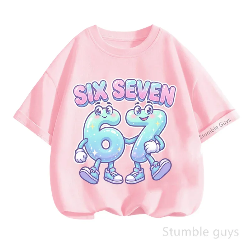 

Футболка с принтом Party Wear 67, футболка Six Seven, летняя детская одежда для мальчиков, топы с короткими рукавами для девочек