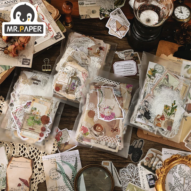 

Mr Paper 4 Design Infeel.Me Long Night Book Collection Material Pack Creative Manual DIY Decorative Collage Material Pack