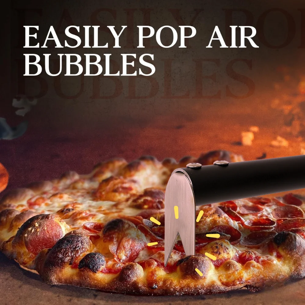 Pizza Bubble Popper& Pizza Fork  Pizza Spinner Turning Tools  Kitchen Utensils Aluminum Alloy Pizza BBQ Tool for Turning Fork