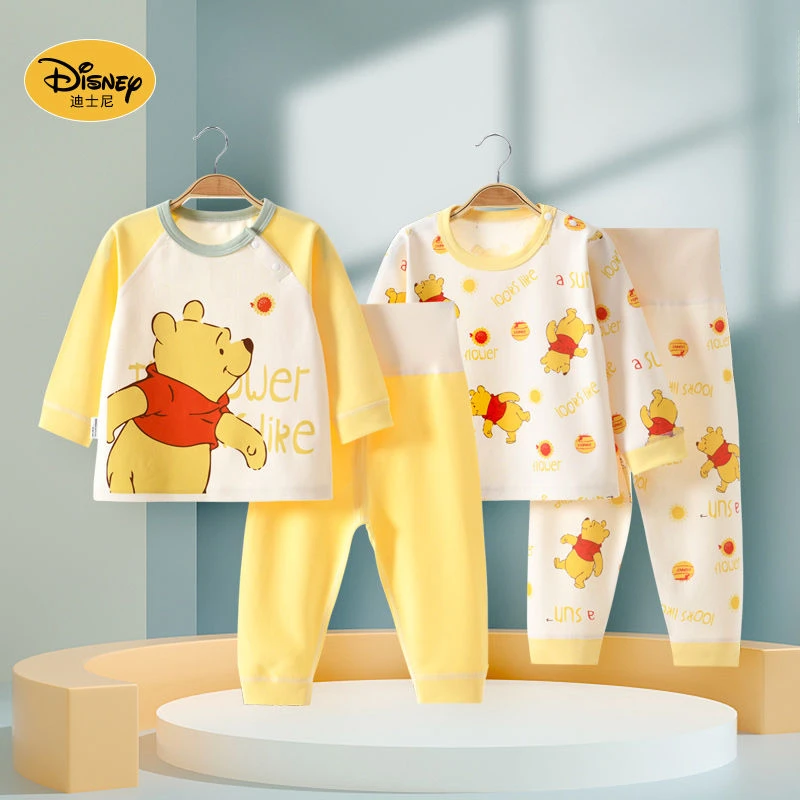 Disney Mickey Minnie Lotso Pooh Bär Niedlicher Cartoon Kinder Baumwollpyjama Personalisierter kreativer Anime Film Home Kleidung Geschenk