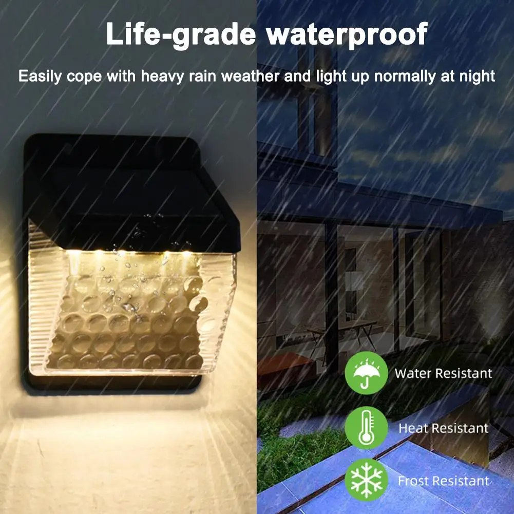 Waterproof Solar LED Wall Lamp - Outdoor Light Sensor - Balcony, Patio, and Garden Decoration